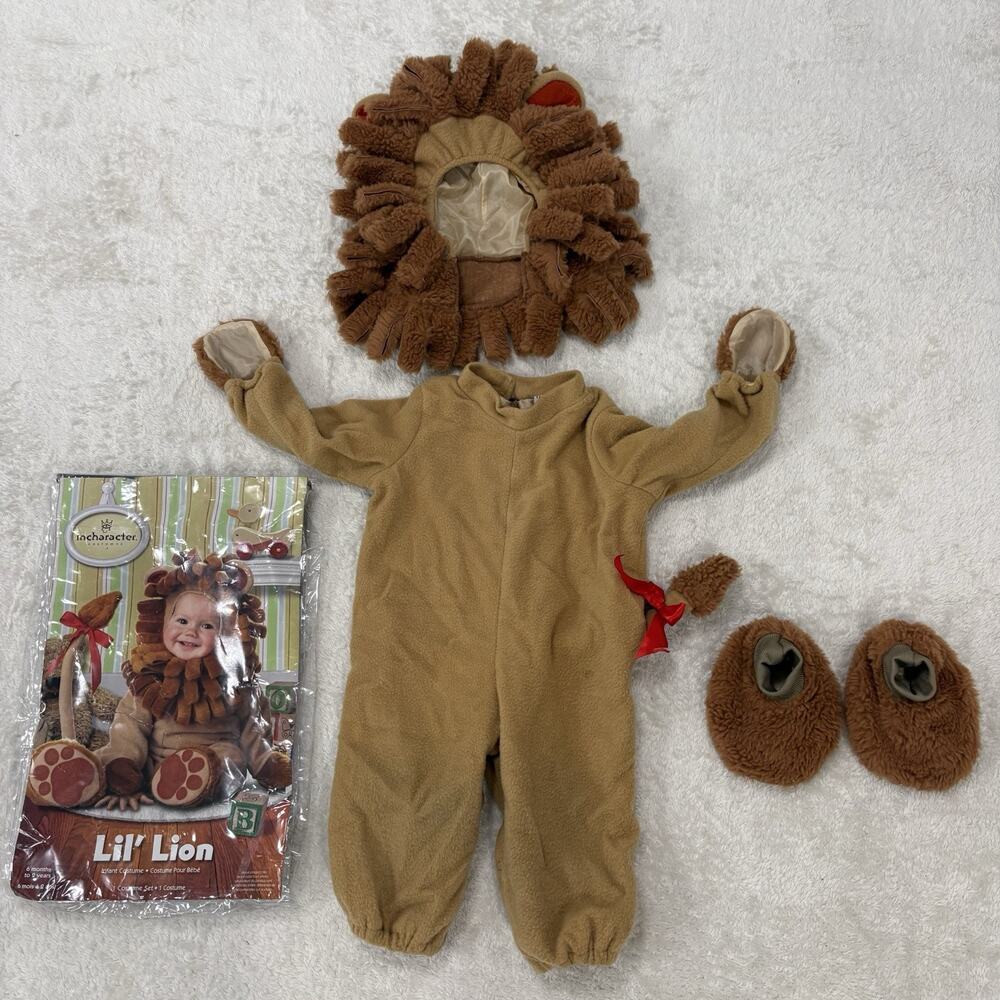InCharacter Lil Lion Baby Costume 6-12 Months Hood Booties Halloween Complete